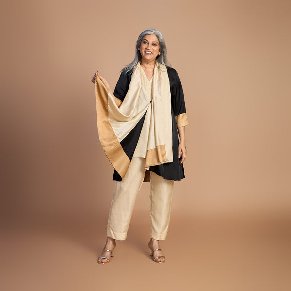 NORI Jacket 3 piece SET - Black & Ivory