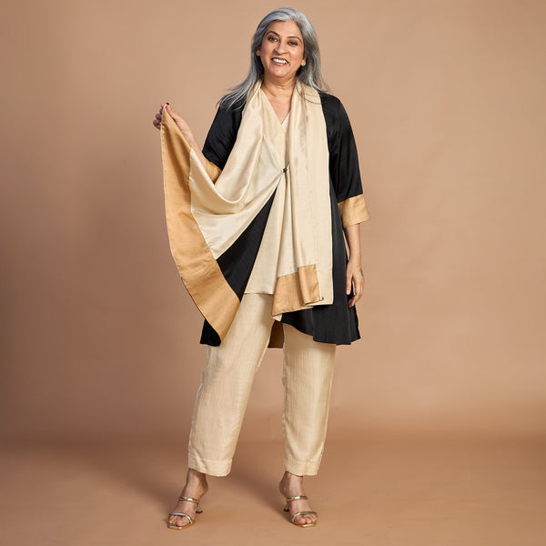 NORI Jacket 3 piece SET - Black & Ivory