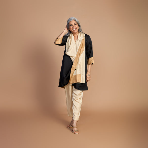 NORI Jacket 3 piece SET - Black & Ivory