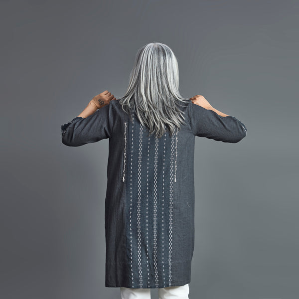 NORI Cape style Jacket - Grey & White (LAST PIECES)