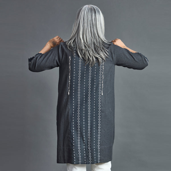 NORI Cape style Jacket - Grey & White (SALE)