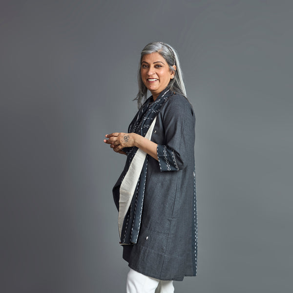 NORI Cape style Jacket - Grey & White (LAST PIECES)