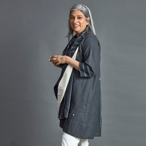 NORI Cape style Jacket - Grey & White (SALE)