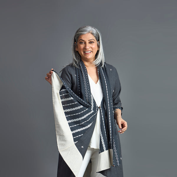 NORI Cape style Jacket - Grey & White (LAST PIECES)