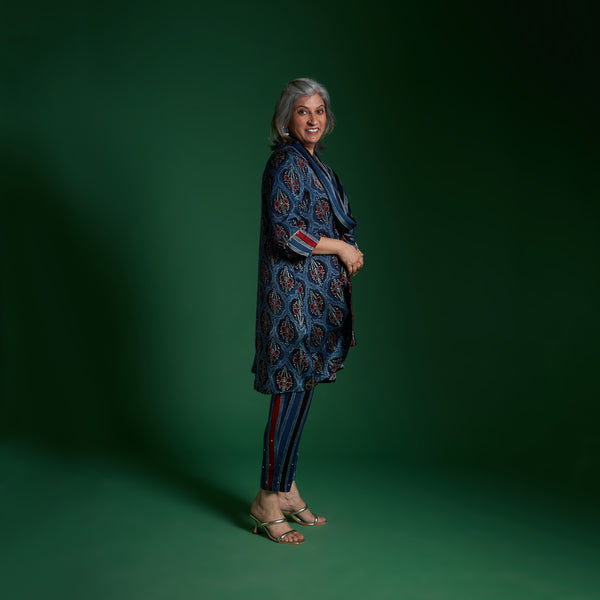 NORI Jacket 3 piece SET - AJRAKH Blue Print