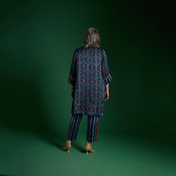 NORI Jacket 3 piece SET - AJRAKH Blue Print