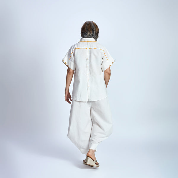 RABIA SAMAIRA Set - Ivory with Flower embroidery