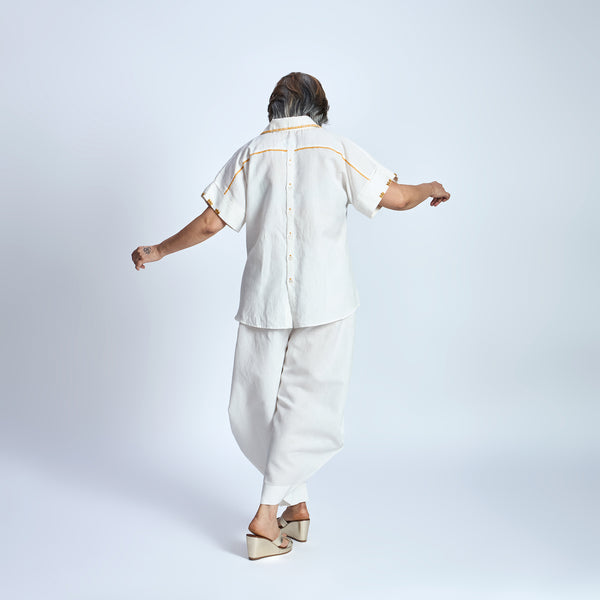 RABIA SAMAIRA Set - Ivory with Flower embroidery
