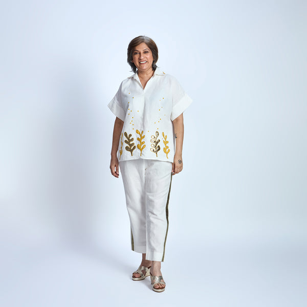 RABIA SIMI Seaweed Embroidery Set - Ivory Yellow