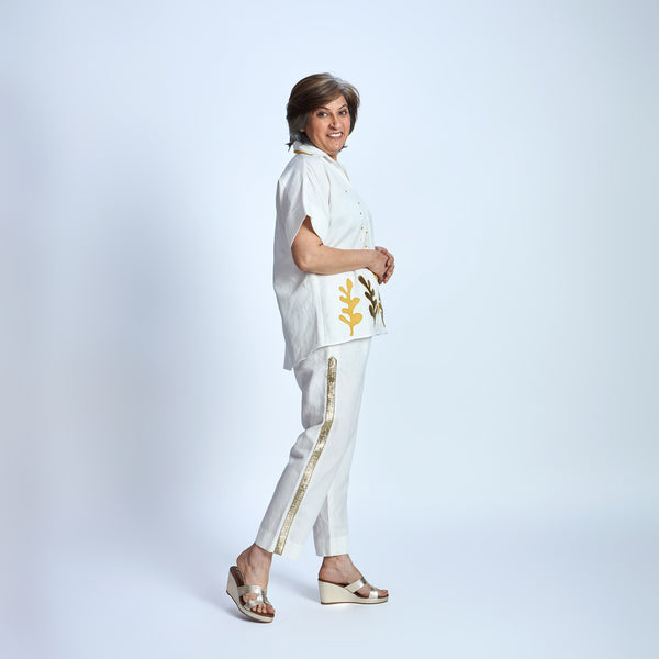 RABIA SIMI Seaweed Embroidery Set - Ivory Yellow