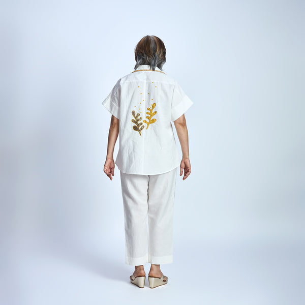 RABIA SIMI Seaweed Embroidery Set - Ivory Yellow