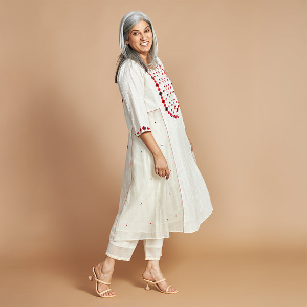 REYA Choga Set - Ivory & Red