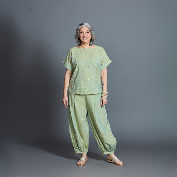 Koji Balloon Pants Set - Light Green