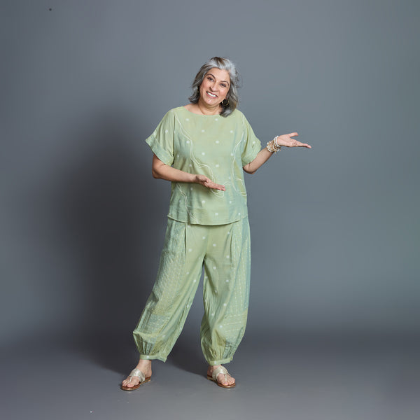 Koji Balloon Pants Set - Light Green
