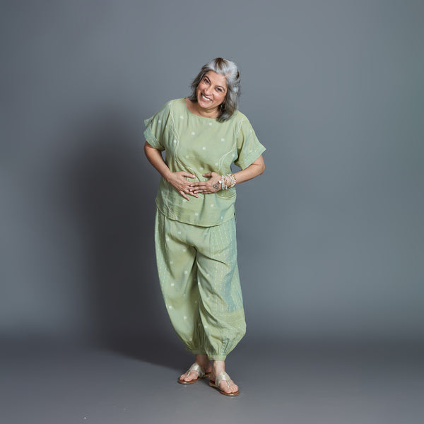 Koji Balloon Pants Set - Light Green