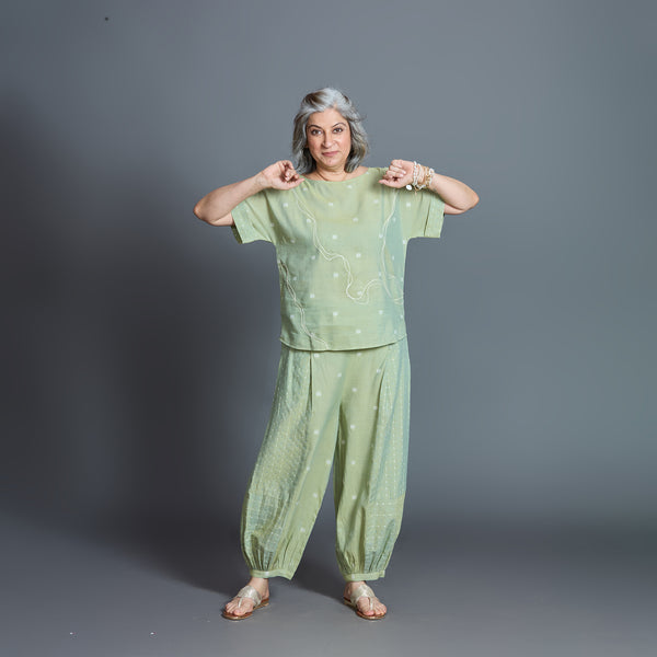 Koji Balloon Pants Set - Light Green