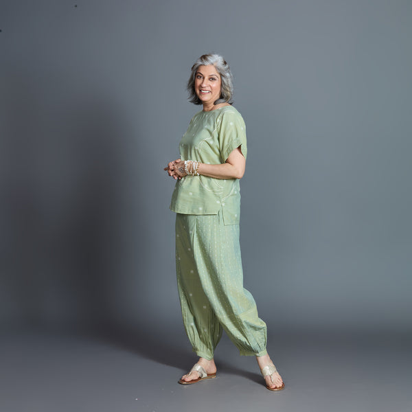 Koji Balloon Pants Set - Light Green