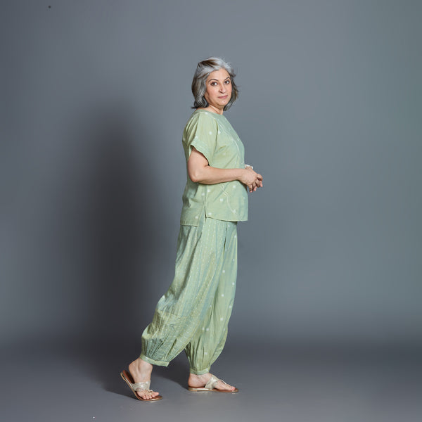 Koji Balloon Pants Set - Light Green