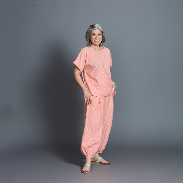 Koji Balloon Pants Set - Peach