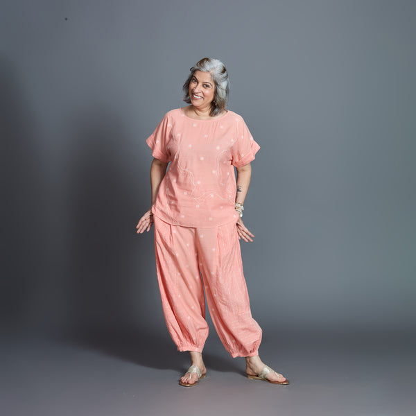 Koji Balloon Pants Set - Peach