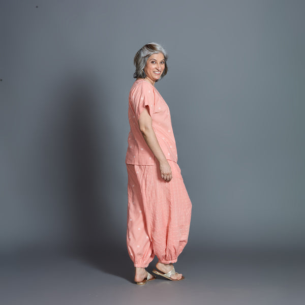 Koji Balloon Pants Set - Peach