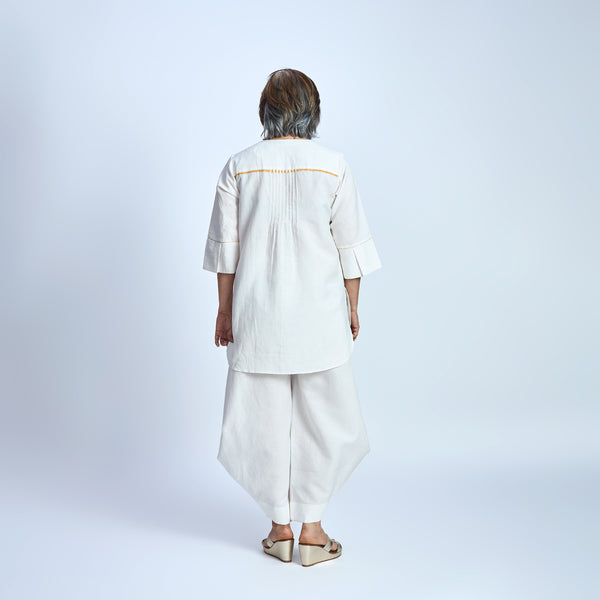 SAHAR SAMAIRA Set - Ivory with Barcode Embroidery