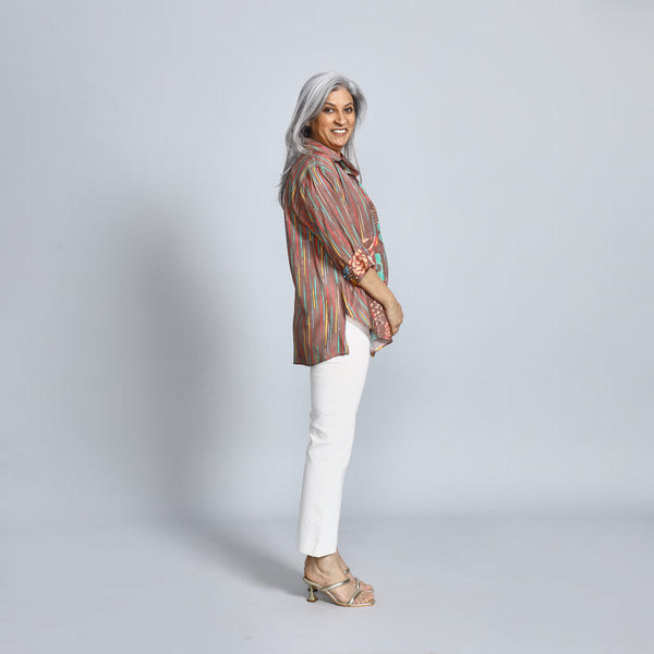 SHIREEN Shirt - Brown Print (SALE)