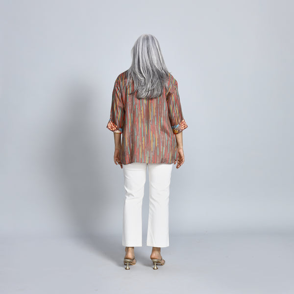 SHIREEN Shirt - Brown Print (SALE)