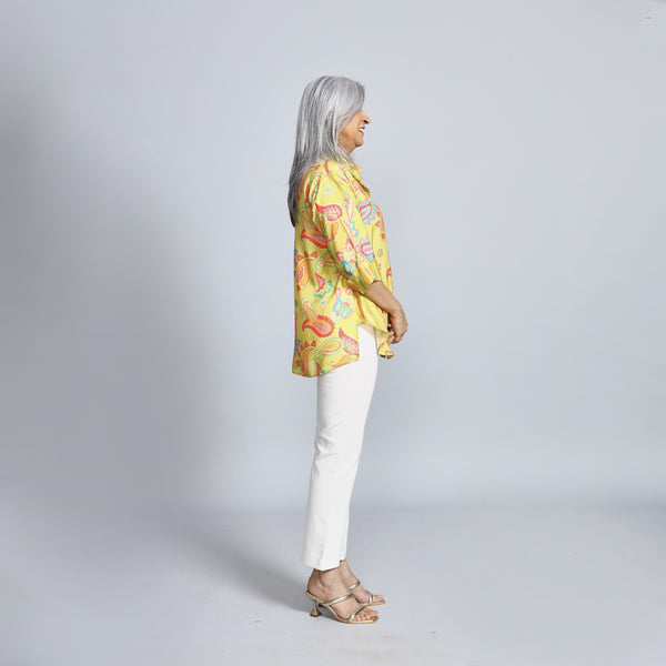 SHIREEN Shirt - Yellow Paisley Print (SALE)