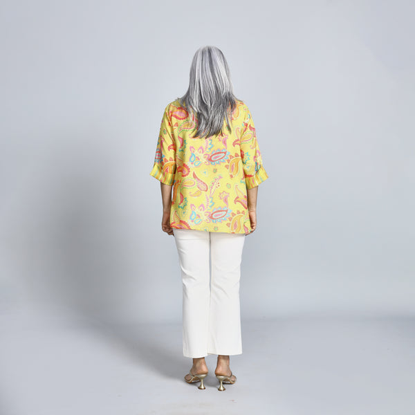 SHIREEN Shirt - Yellow Paisley Print (SALE)