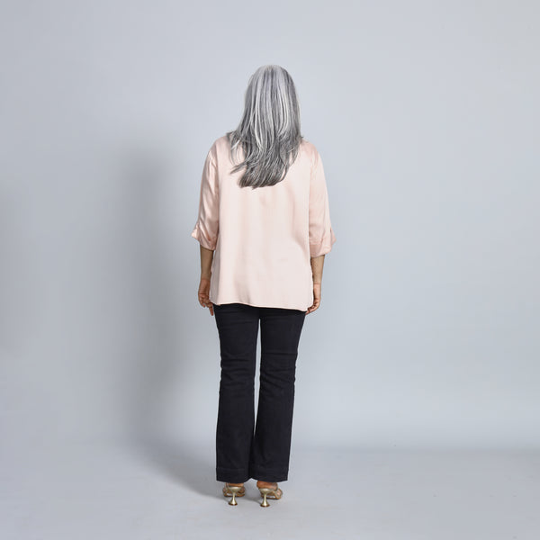 SHIREEN Shirt - Pink Satin with Sequin (PROMO)