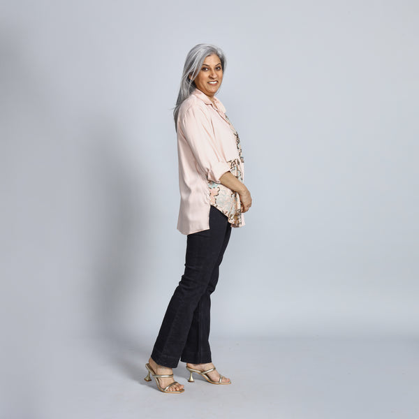 SHIREEN Shirt - Pink Satin with Sequin (PROMO)