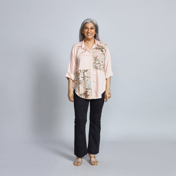 SHIREEN Shirt - Pink Satin with Sequin (PROMO)