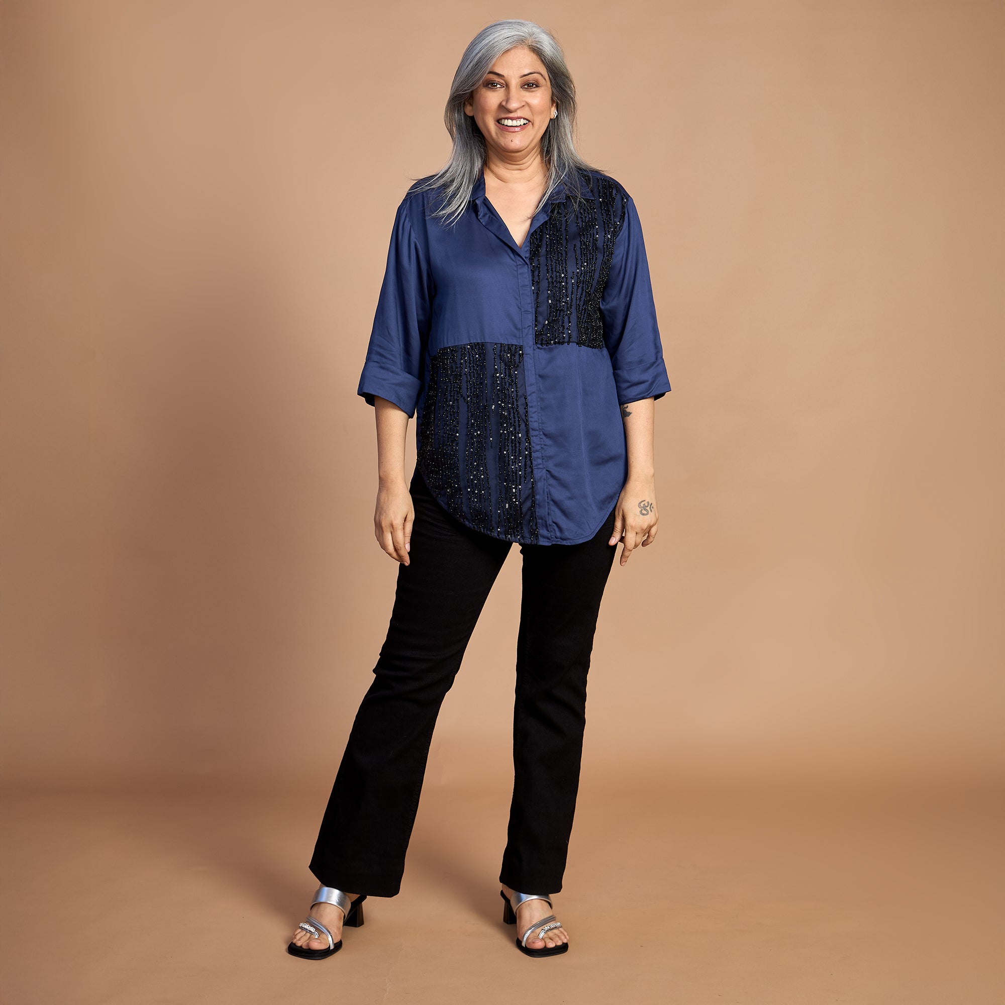SHIREEN Shirt - Navy Blue