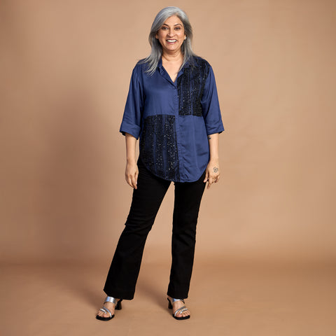 SHIREEN Shirt - Navy Blue