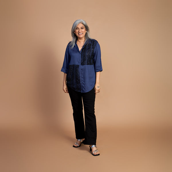 SHIREEN Shirt - Navy Blue