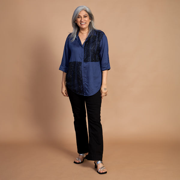 SHIREEN Shirt - Navy Blue
