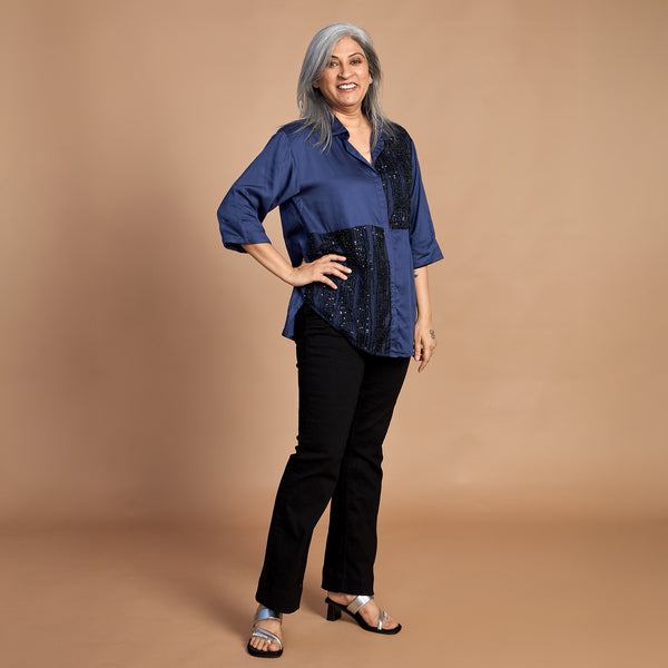 SHIREEN Shirt - Navy Blue