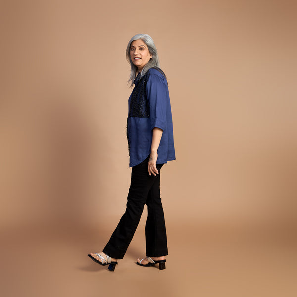 SHIREEN Shirt - Navy Blue