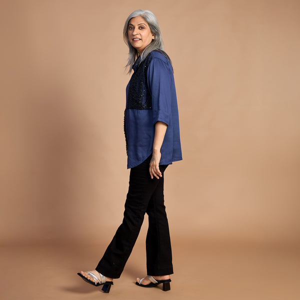 SHIREEN Shirt - Navy Blue