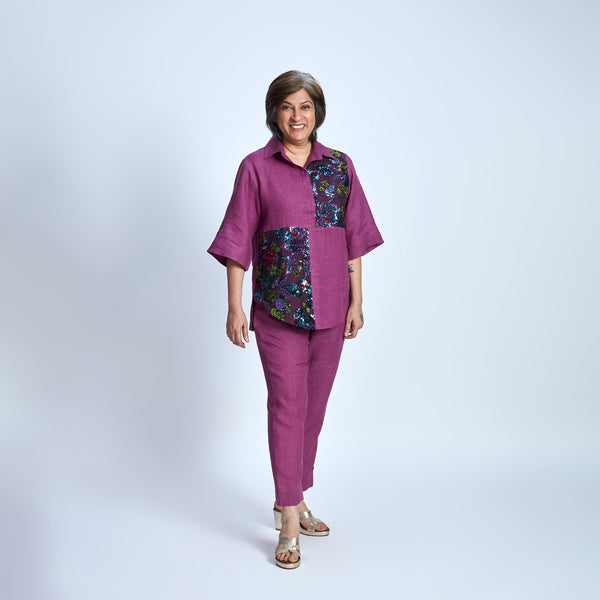 SHIREEN SIMI Sequin Embroidery Set - Jamun