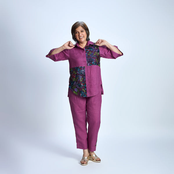SHIREEN SIMI Sequin Embroidery Set - Jamun