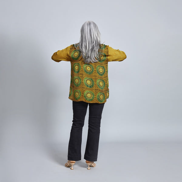 SHIREEN Shirt - HALDI YELLOW Ajrakh Modal Satin (PROMO)