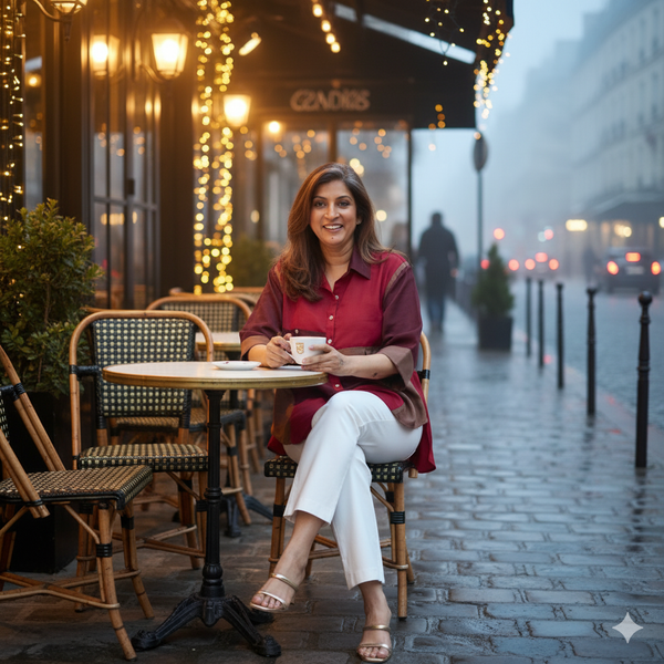 SHIREEN Pocket Shirt - Red & Burgundy (SOLD OUT)