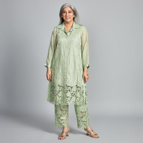 SOMA Cutwork Tunic Set - Mint Green