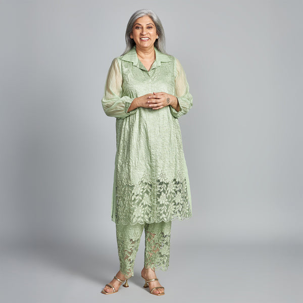 SOMA Cutwork Tunic Set - Mint Green