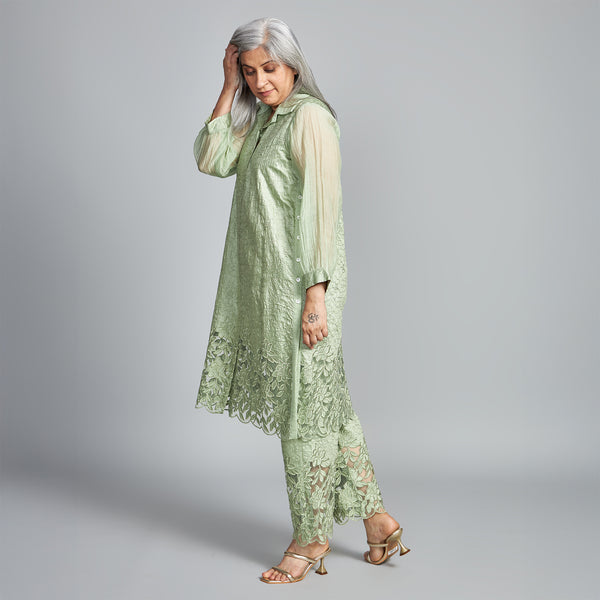 SOMA Cutwork Tunic Set - Mint Green