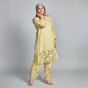 SOMA Cutwork Tunic Set - Pista Green