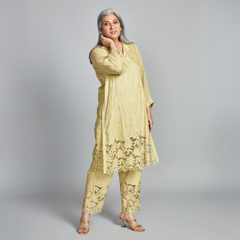 SOMA Cutwork Tunic Set - Pista Green
