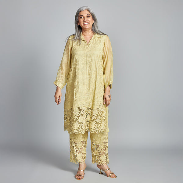 SOMA Cutwork Tunic Set - Pista Green